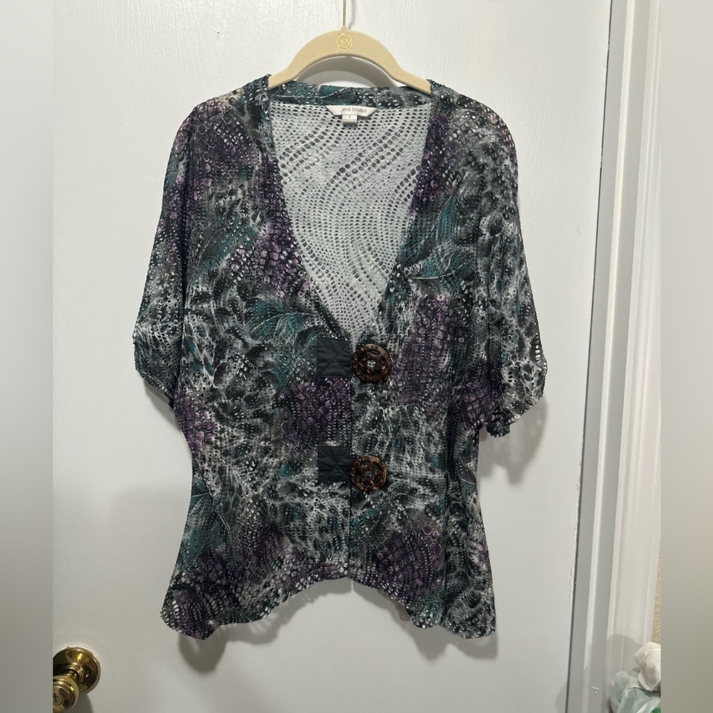 Erin London Multicolor Patterned Blouse S